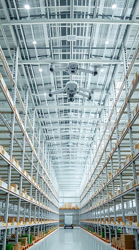 智能仓储无人机搬运货物