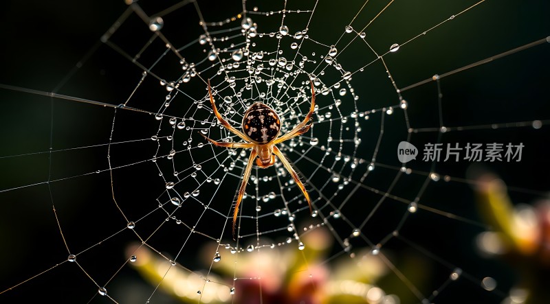 晨露中的蛛网世界