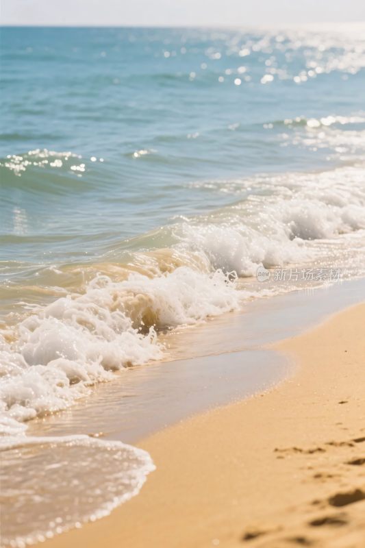 海滩海浪与沙滩风景
