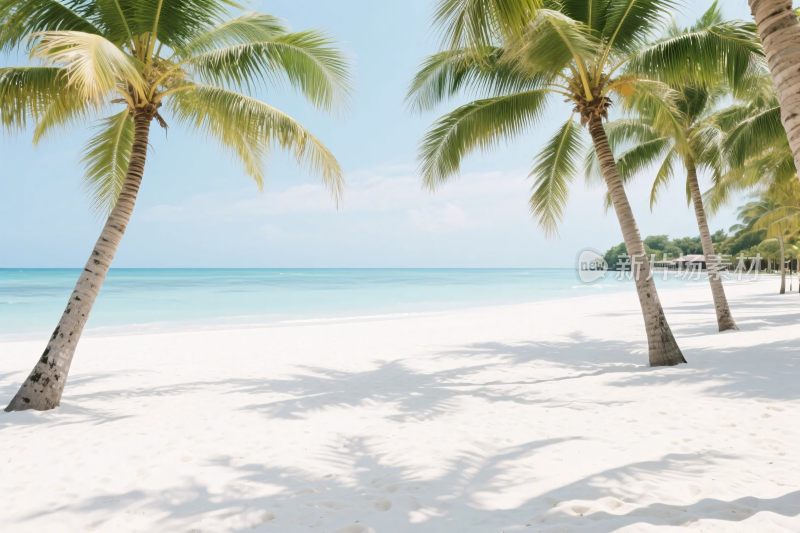 热带海滩风景插画