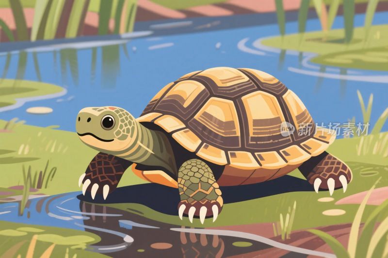 乌龟卡通插画