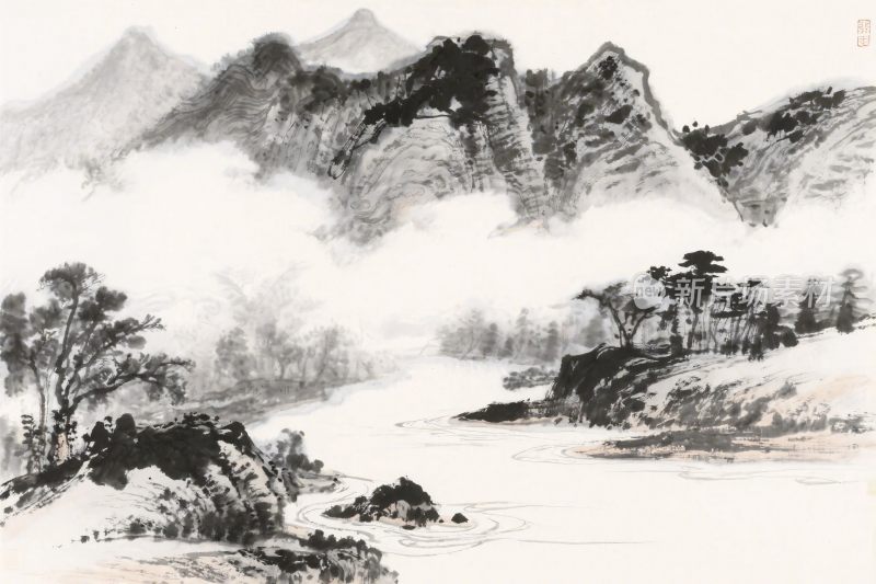 水墨山水国画