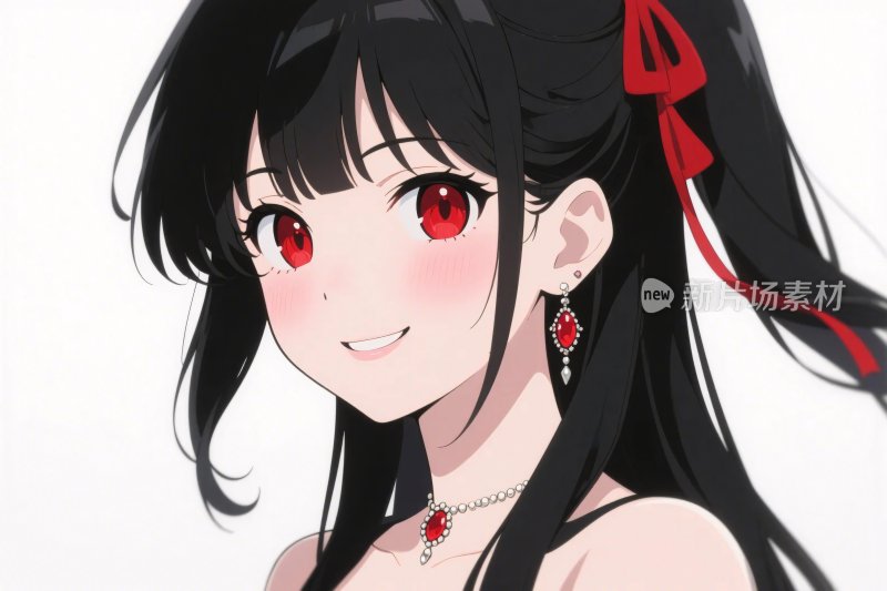 动漫风格女性插画角色