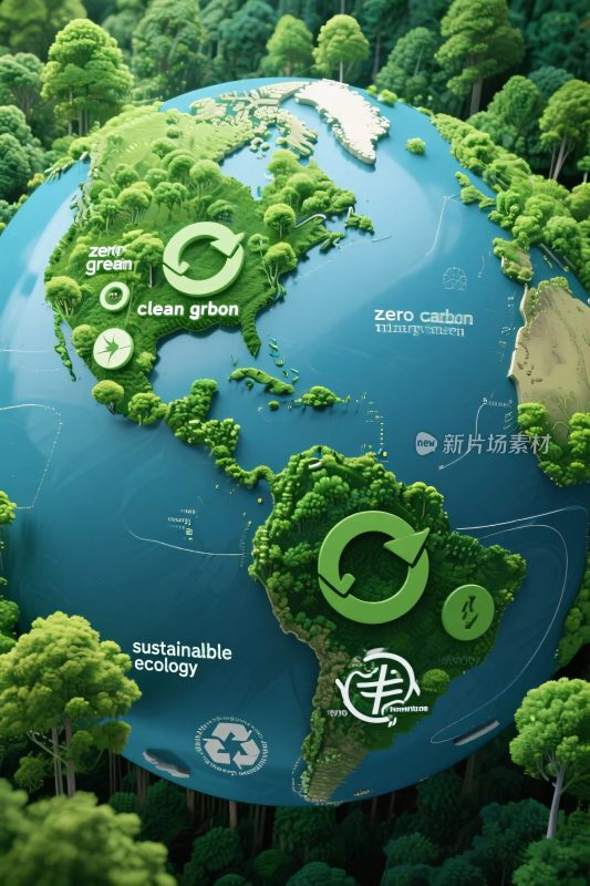 绿色地球环保插画