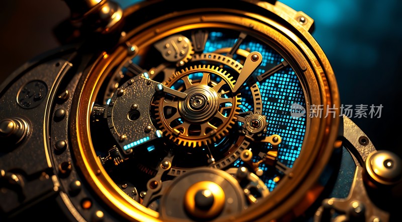 机械之心齿轮与蓝光的交织