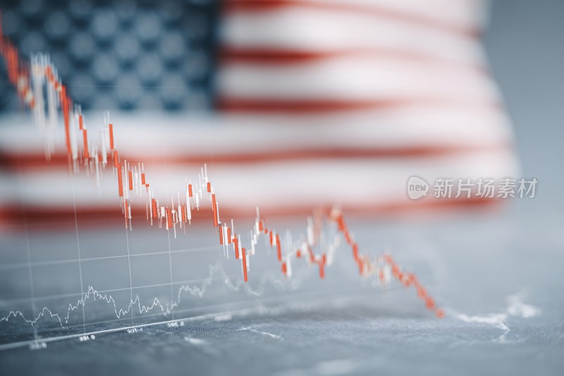 美国股市折线图背景画面