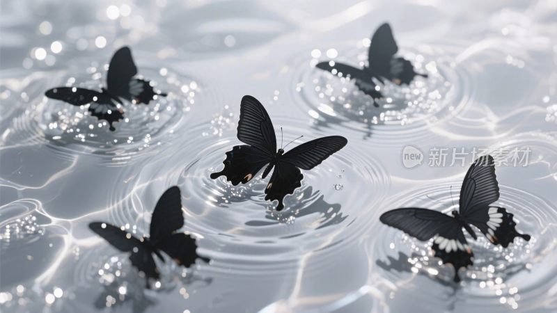 水面蝴蝶动态图
