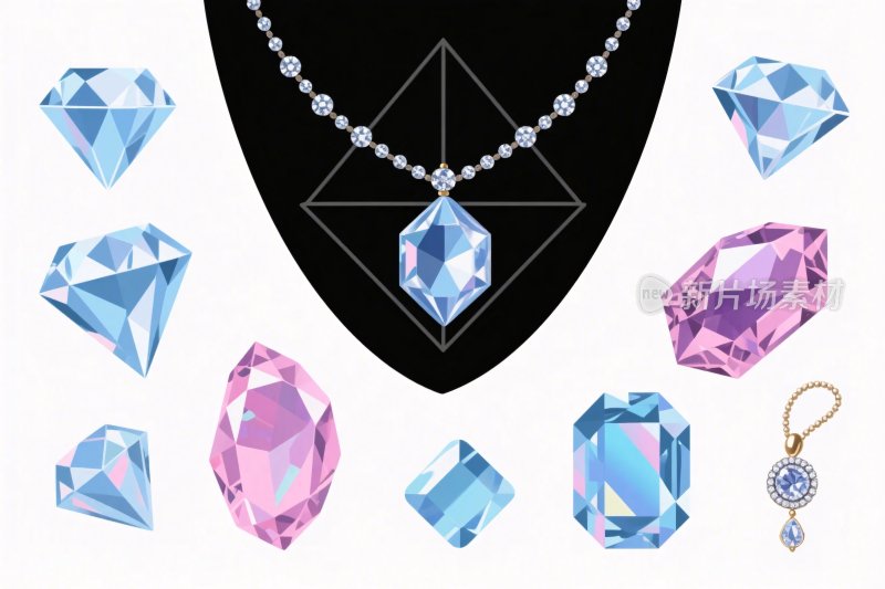 珠宝钻石插画展示