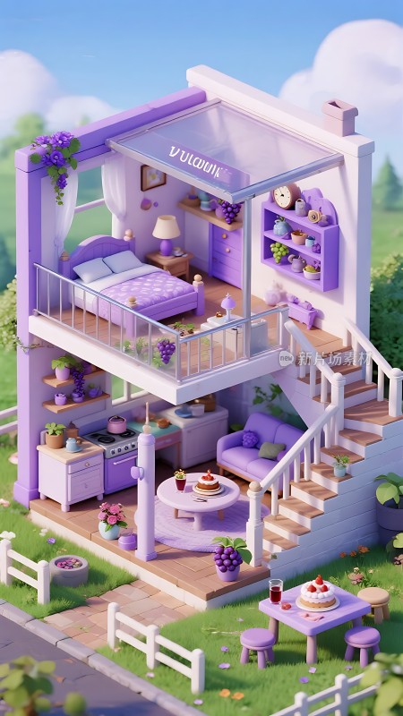 紫色梦幻小屋温馨家园