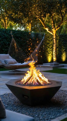 户外火坑休闲时光