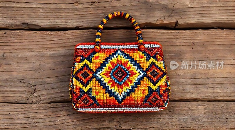 彩色珠绣手提包