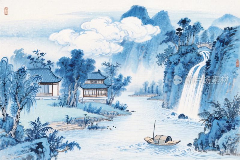 中国风山水插画