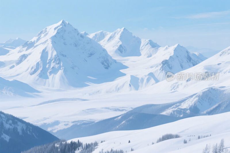 雪山雪景自然风光