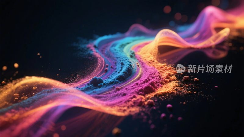彩色粒子流动特效