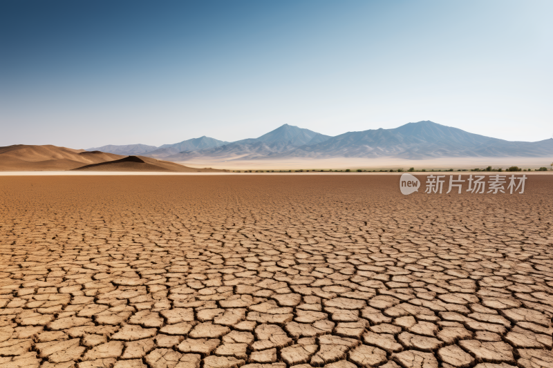 沙漠中的泥土和沙子有山脉风光风景图片