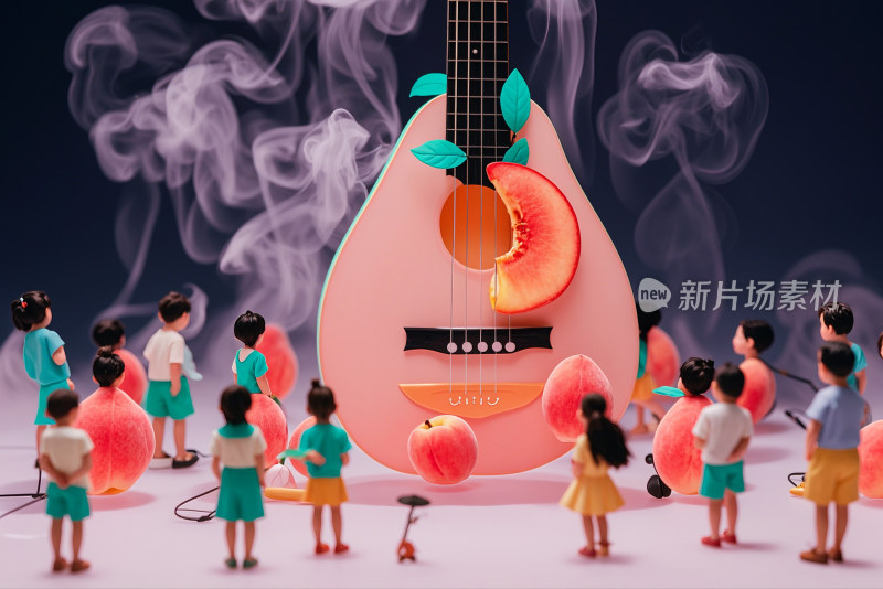 水蜜桃桃子微观摄影桃汁创意背景