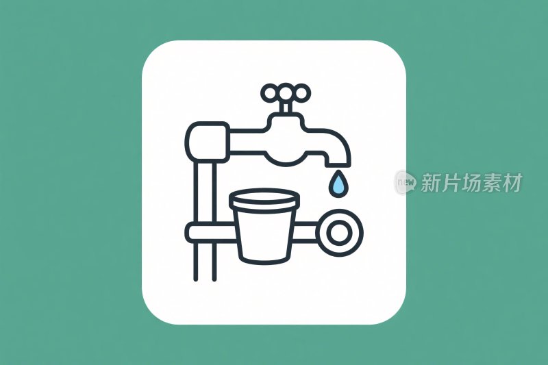 水龙头接水插画