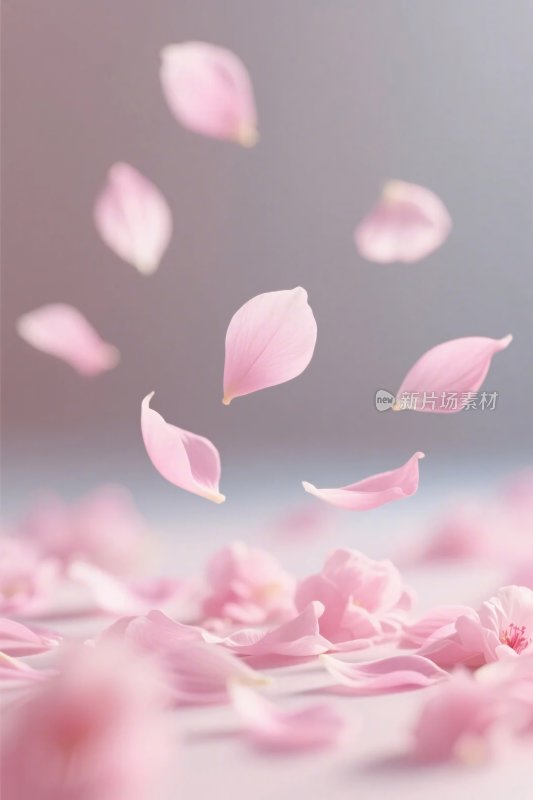 花瓣飘落唯美画面