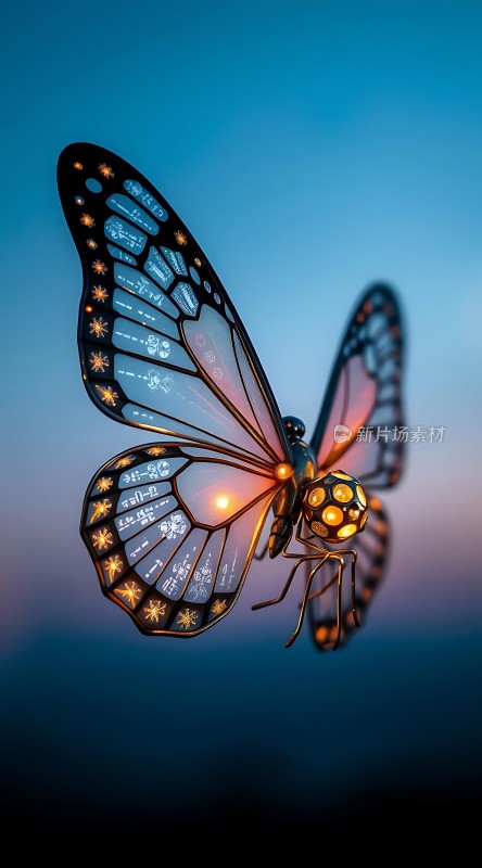 蝴蝶翅膀上的数字与图案