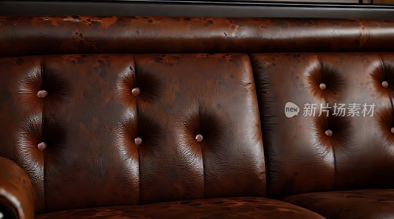 复古皮质沙发细节特写