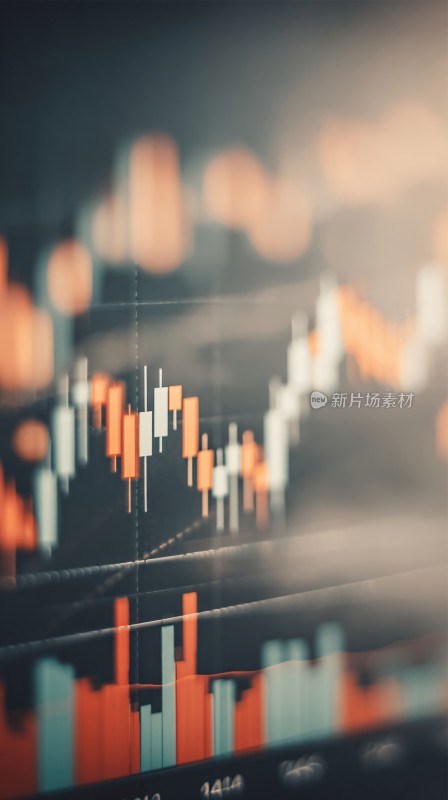 模糊的金融图表画面