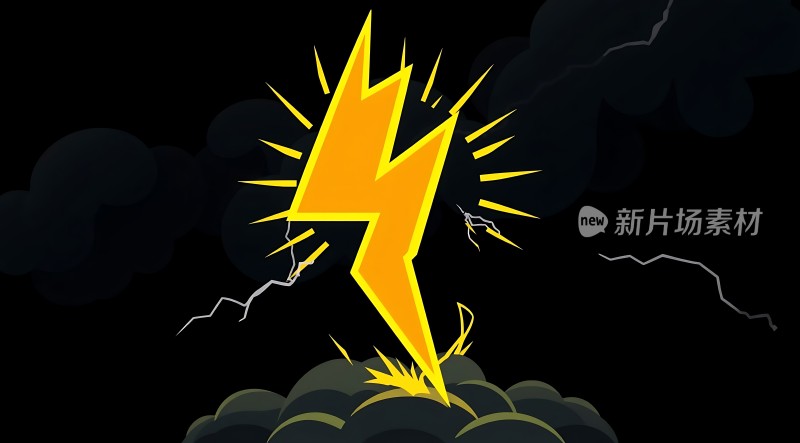 新片场素材闪电风暴来袭