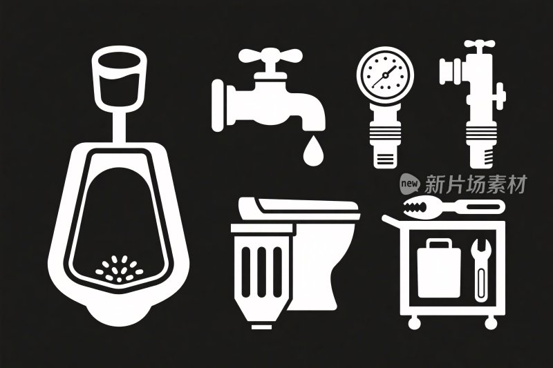 卫生间设施图标集合