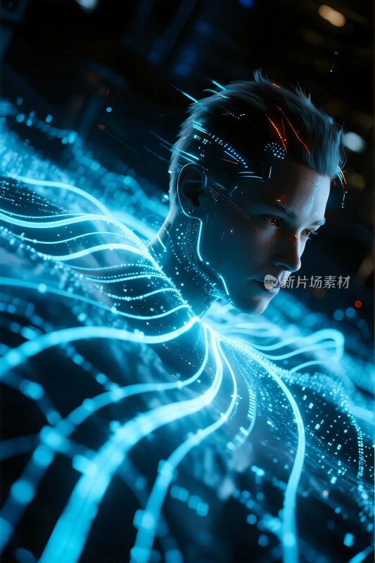 科幻光效人物插画