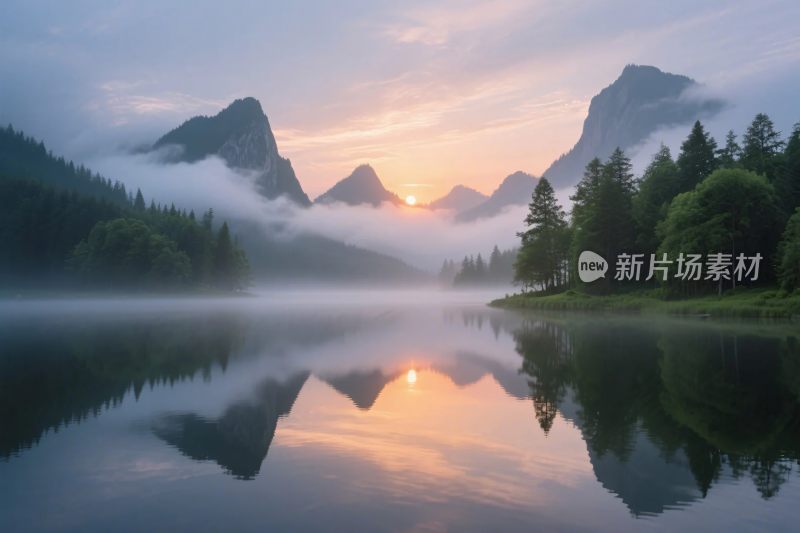 山水湖泊自然风光