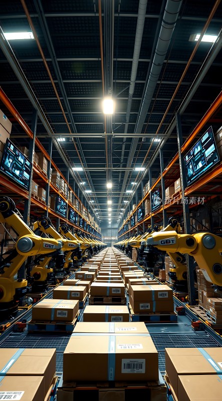 智能仓库机器人搬运货物