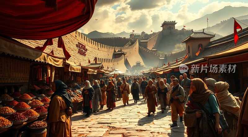 丝绸之路上的繁华集市