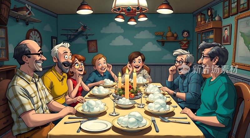 家庭聚餐温馨时刻