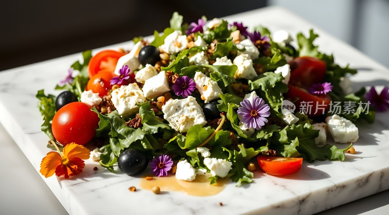清新沙拉色彩缤纷健康美味