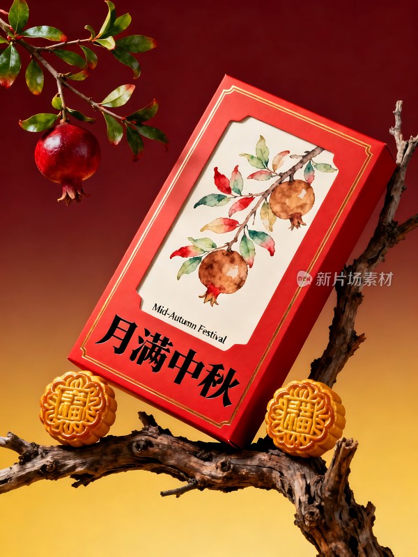 月满中秋石榴月饼飘香