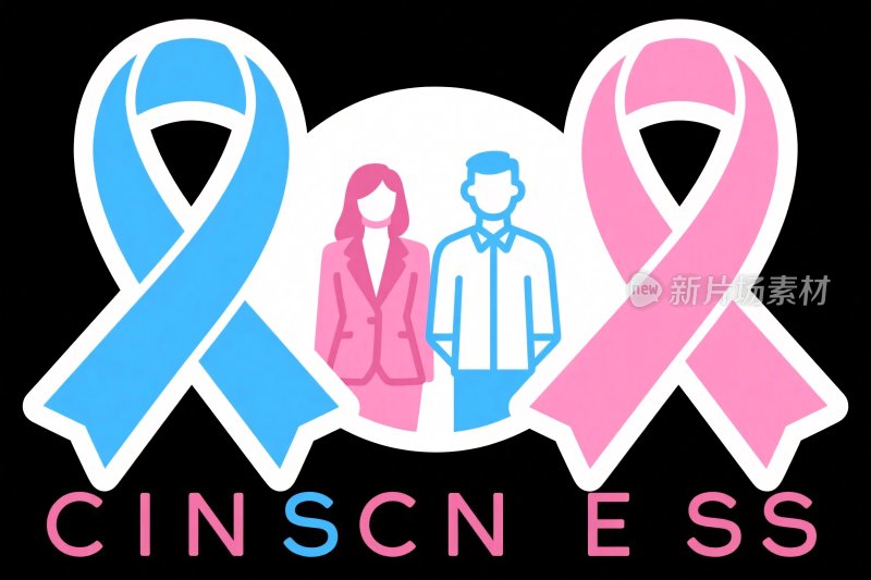 性别平等丝带插画