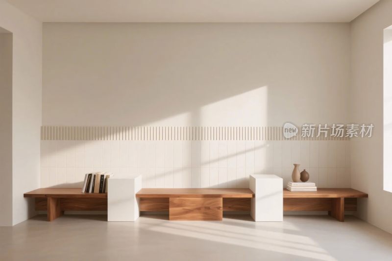 简约室内长椅场景