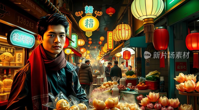 夜市繁华美食琳琅满目