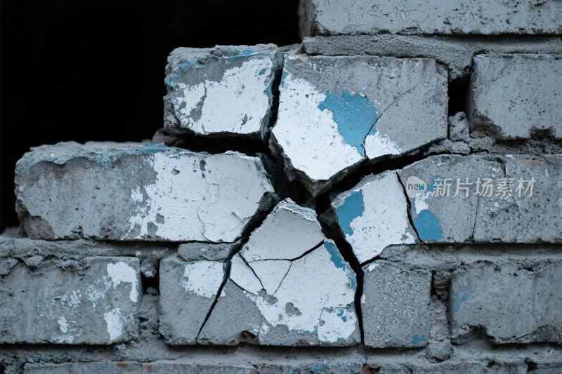 破损斑驳的老旧砖墙