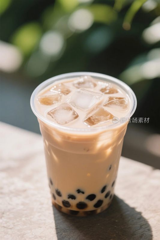 珍珠奶茶特写图片