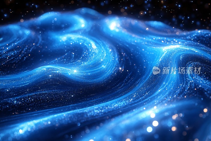 蓝色梦幻星空流体画面