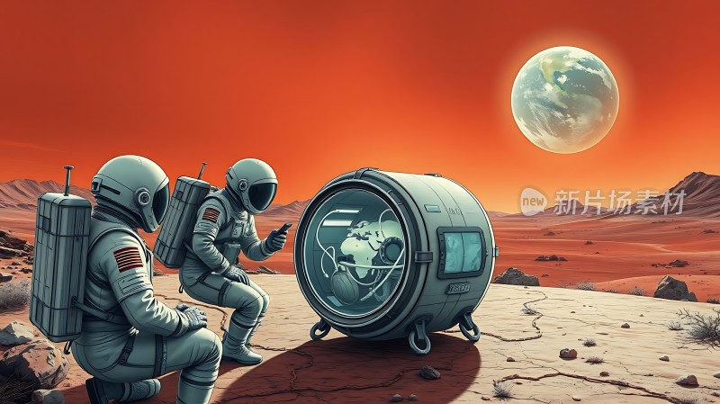 火星探索宇航员与地球的对话