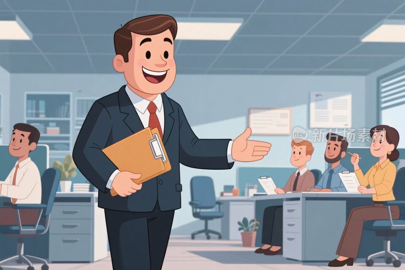 职场办公互动插画