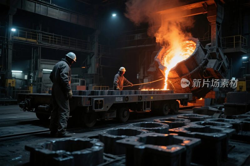 炼钢车间铸造作业