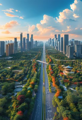 成都天府大道航拍 成都天府大道航拍