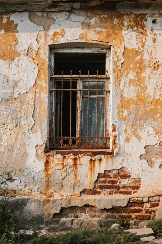 老旧建筑破损窗户