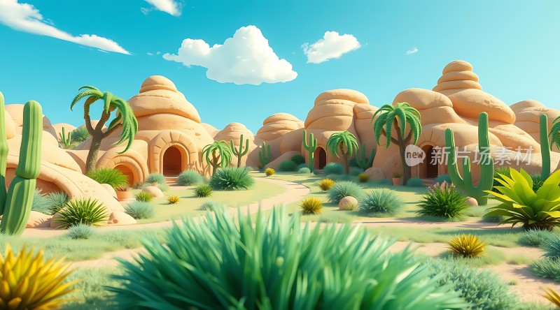 沙漠绿洲秘境探险