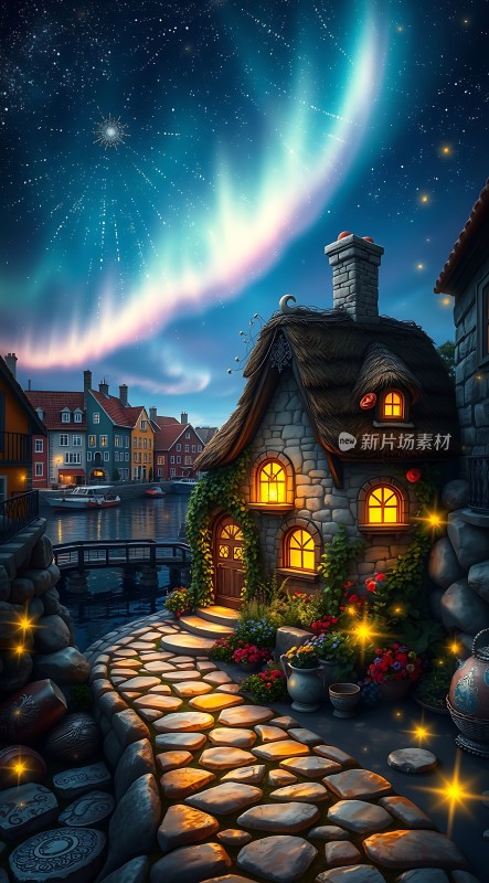 星空下的温馨小屋