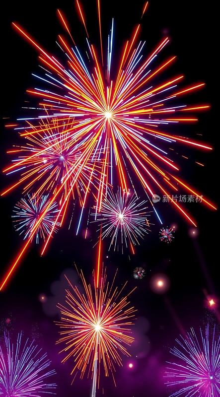 璀璨烟花夜空绽放