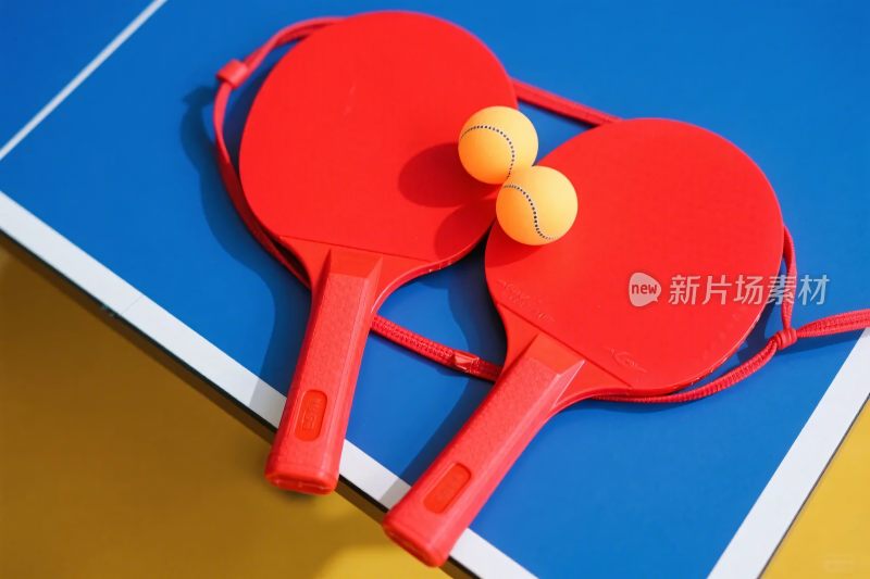 乒乓球拍与球展示