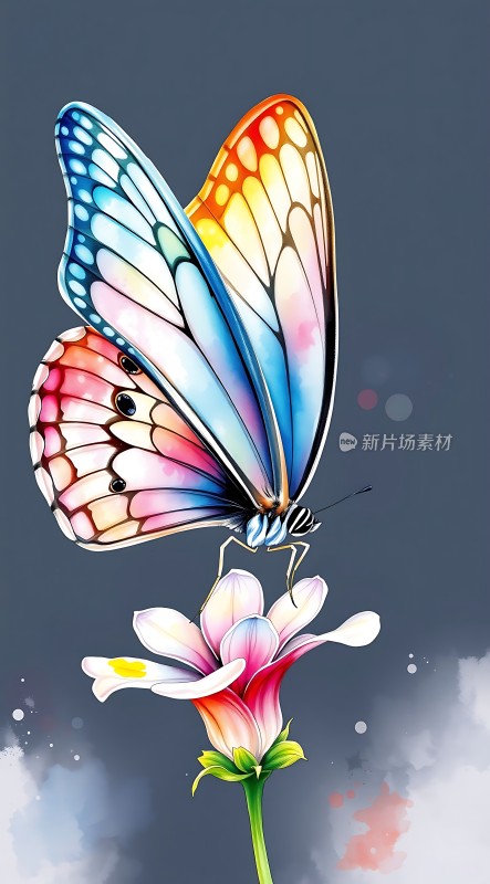 多彩蝴蝶轻舞花间